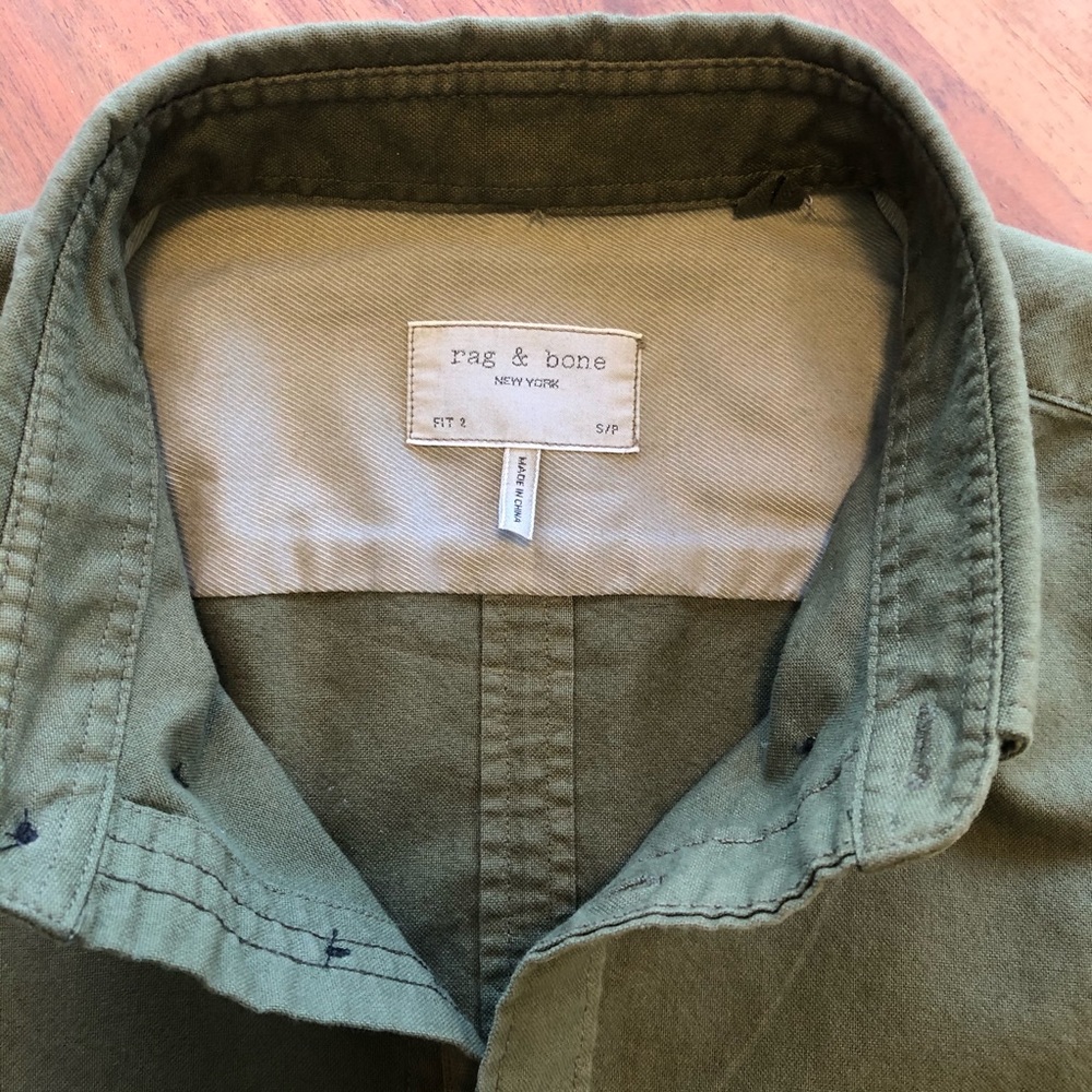 Men’s rag & bone Shirt, Olive Green, Never Worn